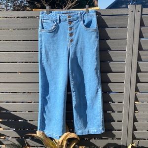 RISEN LOS ANGELES High-Waisted Wide Leg Cropped Jeans Size 28/7